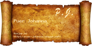 Puer Johanna névjegykártya